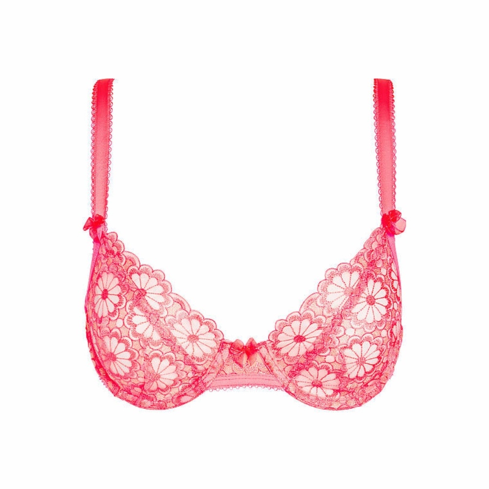 Victoria's Secret For Love and Lemons Daisy L Sexy Scoop Bra Neon Pink
